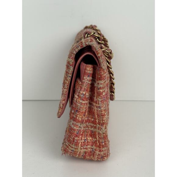 Chanel Classic Medium Multicolor Tweed Double Flap Shoulder Bag B-5 - Picture 4 of 16